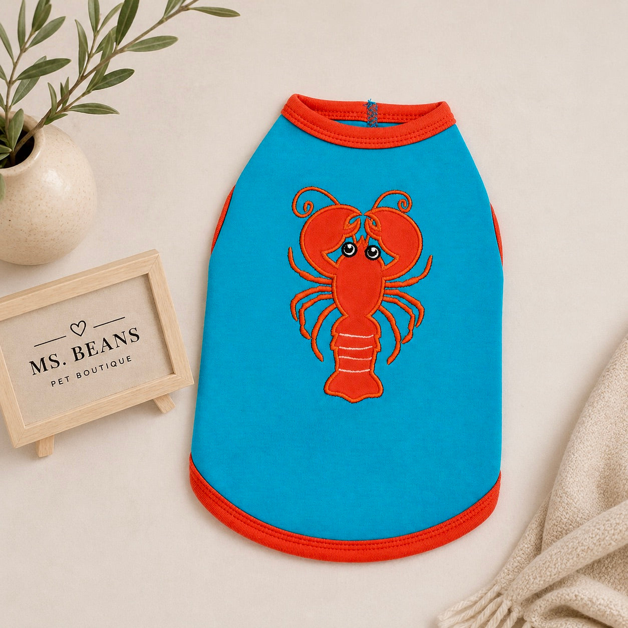 Lobster Pop Tank | Coastal Statement Dog Shirt
