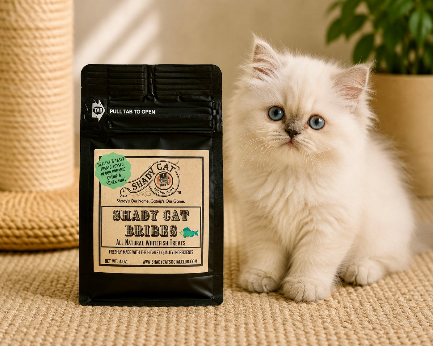 Shady Cat Bribe Treats | Whitefish, Catnip, and Silvervine